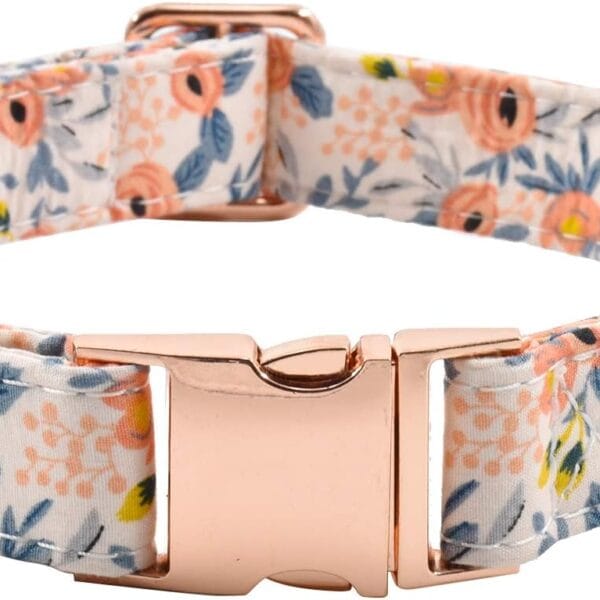 Metal Buckle Dog Collar, Durable Adjustable Dog Collar Soft for Small Medium Large Dogs (S(10-14in), Flower3)