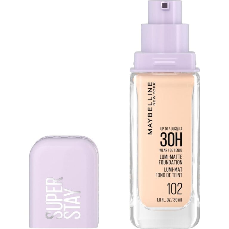 Maybelline Super Stay Lumi-Matte Foundation, Lightweight and Buildable Full Coverage Foundation Makeup For Up To 30HR Wear, 102, 1 Count