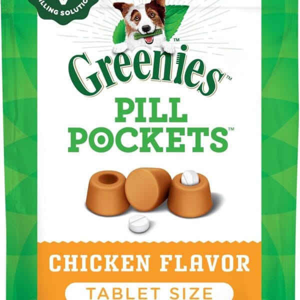 Greenies Pill Pockets for Dogs Small Size, Soft Dog Treats, Chicken Flavor, 3.2 oz. Pouch (30 Treats)