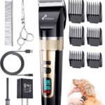 Gimars Professional 7000rpm Low Noise 55db Cordless Rechargeable Dog Clippers, 3.0 Motor Powerful Dog Long Hair Trimmer Grooming Shaver Kit, Electric Pet Hair Clippers for Cat, Horse