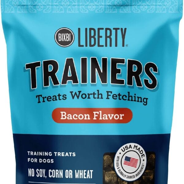 BIXBI Trainers All-Natural Grain-Free Dog Training Treats, Bacon, 6 oz