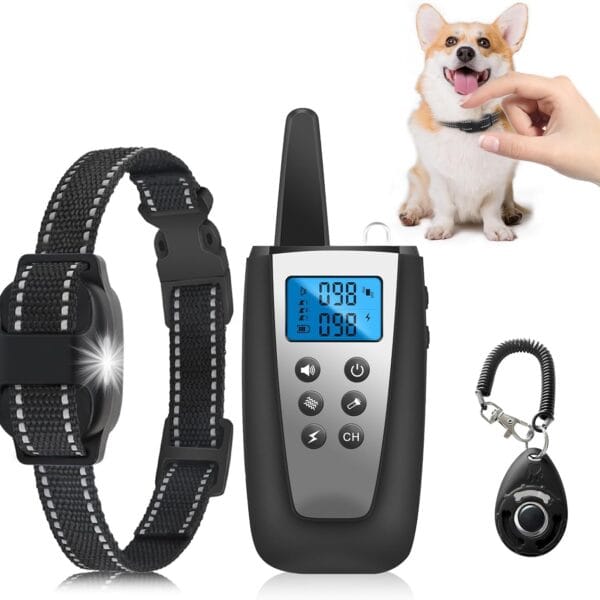 Small Dog Training Collar, Lightest Dog Shock Collar with Beep Vibration, Tailored for Small Dogs 10-150lbs & Medium, Light for Night Walks, 3300Ft Rechargeable E Collar with Remote IPX7 Waterproof