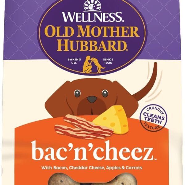 Old Mother Hubbard Wellness Bac'N'Cheez Dog Biscuits, Natural, Training Treats, Bacon & Cheese Flavor, Small Size, (20 Ounce Bag)