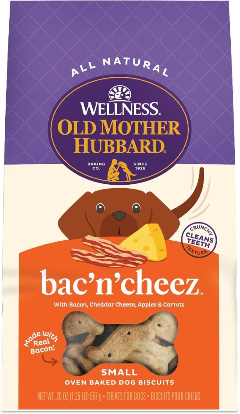 Old Mother Hubbard Wellness Bac'N'Cheez Dog Biscuits, Natural, Training Treats, Bacon & Cheese Flavor, Small Size, (20 Ounce Bag)