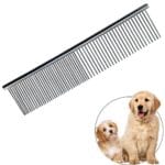 Stainless Steel Pet Grooming Comb with Rounded Ends - Professional Tool for Long and Short-Haired Dogs, Cats and Greyhounds
