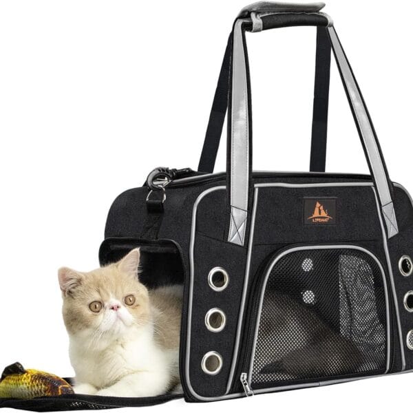 Lifeand Cat Carrier for Large and Medium Cats Under 18lb, Collapsible Soft Sided Pet Carrier, Dog Carrier, Airline Approved for Cats, Small Dogs, Kitten, Pet Privacy Protection Travel Carrier