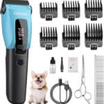 Dog Clippers for Grooming for Heavy Thick Coat, 3-Speed Low Noise Dog Grooming Kit, Electric Quiet Dog Hair Trimmer,Cordless,Rechargeable, Pet Hair Shaver for Small and Large Dogs Cats, Blue