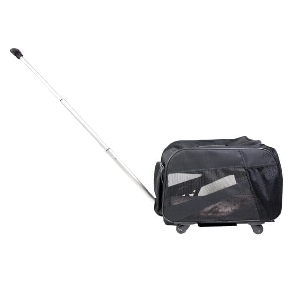 dbest products Smart Cart Pet Carrier with Wheels, Airline Approved Dog and Cat Carrier with Telescoping Handle, 21x12x12in, 24 lb Capacity, Black