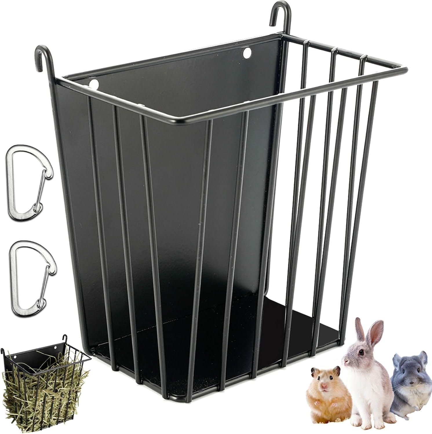 Upgrades Rabbit Hay Feeder - Guinea Pig Hay Feeder - Metal Frame Hay Rack with Adjustable Hook - Less Wasted - for Guinea Pigs - Chinchilla Bunny Cage Accessories - Bunny Feeder Upgrades Rabbit Hay Feeder - Guinea Pig Hay Feeder - Metal Frame Hay Rack with Adjustable Hook - Less Wasted - for Guinea Pigs - Chinchilla Bunny Cage Accessories - Bunny Feeder
