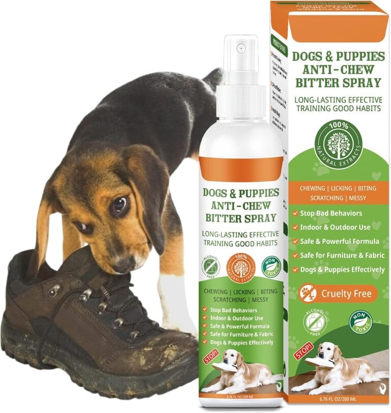 No Chew Spray for Dogs to Stop Chewing & Licking Furniture Shoes, Bitter Apple Spray for Dog, No Trace, Dog Training & Behavior Aids Indoor Outdoor Use