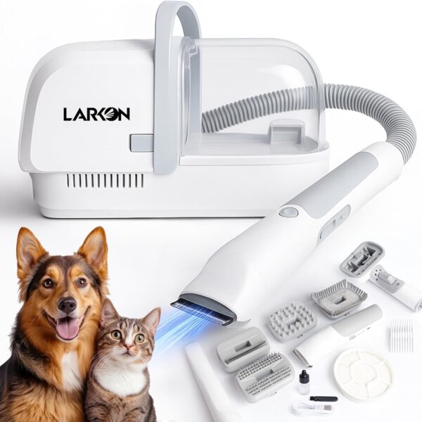 Pet Grooming Vacuum & Nail Grinding Kit  10Kpa High-Suction Pet Hair Vacuum with 3-Speed Settings & Ultra Low Noise + Nail Grinder & Deshedding Tools for Dogs & Cats, Large 2L Dustbin