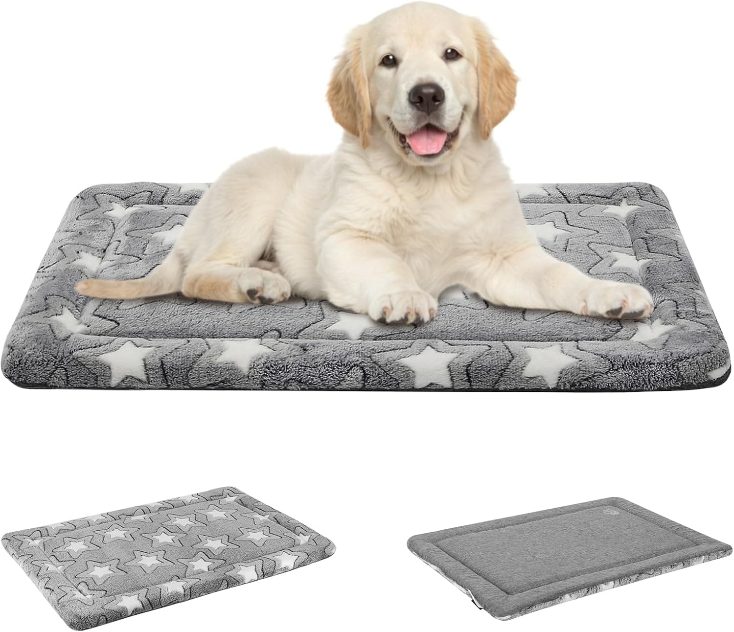 EMPSIGN Dog Crate Pad - Reversible Kennel Mat (Cool & Warm), Machine Washable, Cozy Star Pattern Sleeping Pad for Small Medium Large Dogs, All-Season Pet Bed, Suitable for 30"x20" Dog Crate, Grey EMPSIGN Dog Crate Pad - Reversible Kennel Mat (Cool & Warm), Machine Washable, Cozy Star Pattern Sleeping Pad for Small Medium Large Dogs, All-Season Pet Bed, Suitable for 30"x20" Dog Crate, Grey