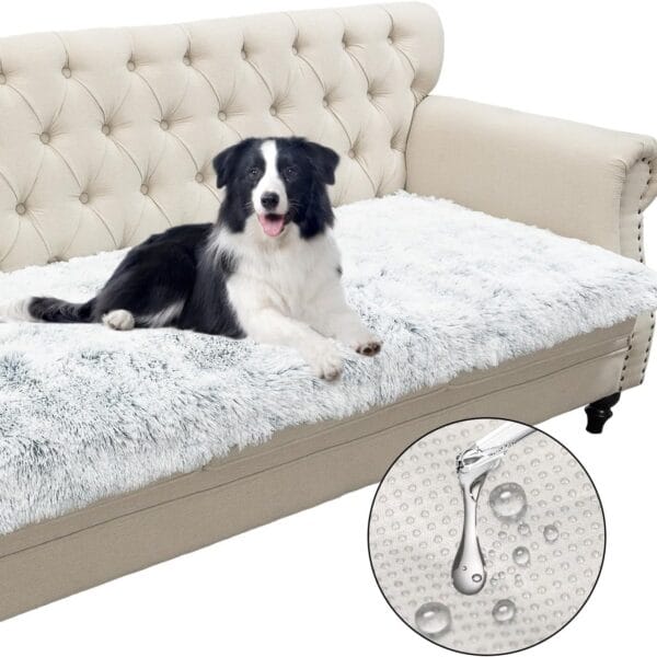 Dogs/Cats Bed Mats, Dog Pad Washable Removable Couch Cover with Anti-Slip Back, Plush Long Fur Mat, Perfect for Small, Medium and Large Dogs.(Magic Gray, 30"x70")