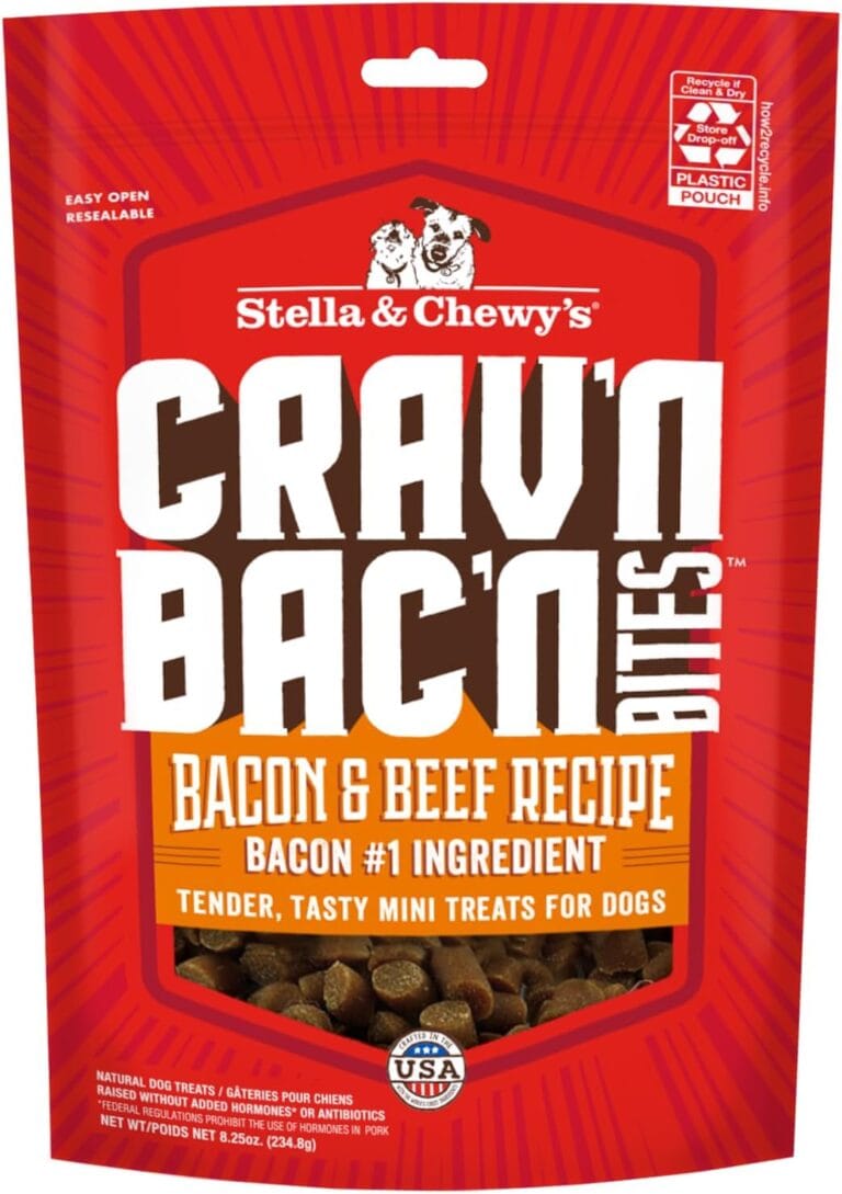 Stella & Chewy's Training Dog Treats - Crav'n Bac'n Soft Bacon & Beef Bites - Premium USA Made - Low Calorie Rewards - 8.25oz