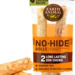 Earth Animal No Hide Chews - Long Lasting Rawhide Free Large Dog Chews Rolls, Chicken - 2 Count