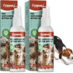 No Chew Spray for Dogs Cats,Bitter Apple Spray for Puppy to Protect Furniture Shoes Belongings, Natural Dog Anti Bite Training Aid Stops Chewing and Licking (2x4.06FL.OZ),Alcohol-Free