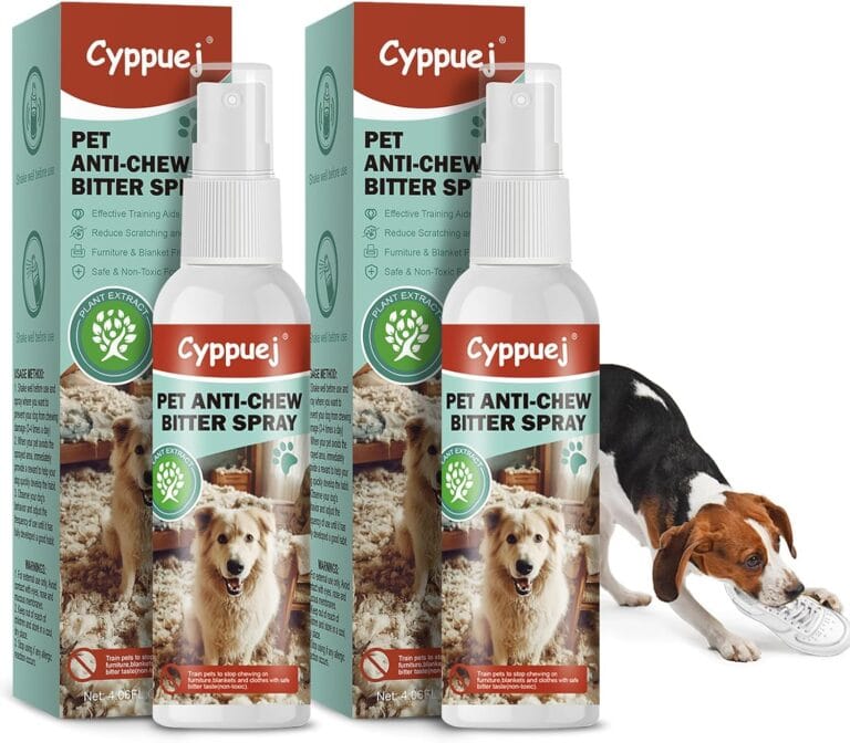 No Chew Spray for Dogs Cats,Bitter Apple Spray for Puppy to Protect Furniture Shoes Belongings, Natural Dog Anti Bite Training Aid Stops Chewing and Licking (2x4.06FL.OZ),Alcohol-Free