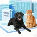 150 Pack Small Puppy Pad - 17.6"x23.6", Super Absorbent Waterproof, Odor Eliminating, Leak-Proof, 5-Layer Potty Training Pads, Dog/ Cats Pee Pad for Indoor Floor Protection