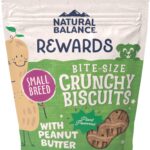 Natural Balance Limited Ingredient Rewards Crunchy Biscuits, Bite-Size Vegetarian Dog Treats for Small-Breed Adult Dogs, Peanut Butter Recipe, 8 Ounce (Pack of 1)