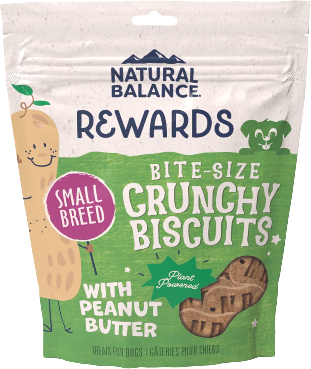 Natural Balance Limited Ingredient Rewards Crunchy Biscuits, Bite-Size Vegetarian Dog Treats for Small-Breed Adult Dogs, Peanut Butter Recipe, 8 Ounce (Pack of 1) Natural Balance Limited Ingredient Rewards Crunchy Biscuits, Bite-Size Vegetarian Dog Treats for Small-Breed Adult Dogs, Peanut Butter Recipe, 8 Ounce (Pack of 1)