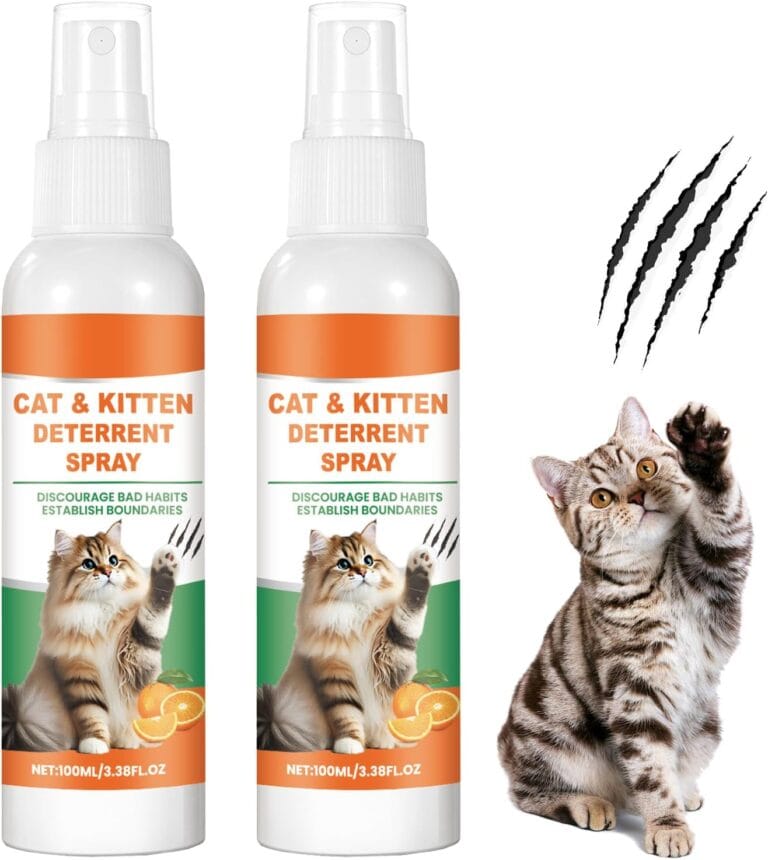 2 Pack Cat Deterrent Spray, Natural Ingredients Cat Repellent Indoor and Outdoor, Effective Cat Scratch Deterrent Training Aid, Safe Cat Urination Deterrent for Furniture & Walls Protection