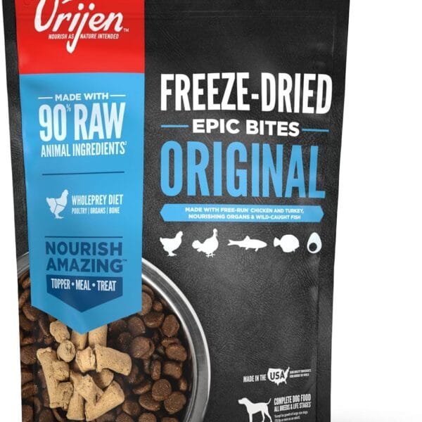 ORIJEN Epic Bites Freeze-Dried Dry Dog Food Original Recipe 6oz Bag
