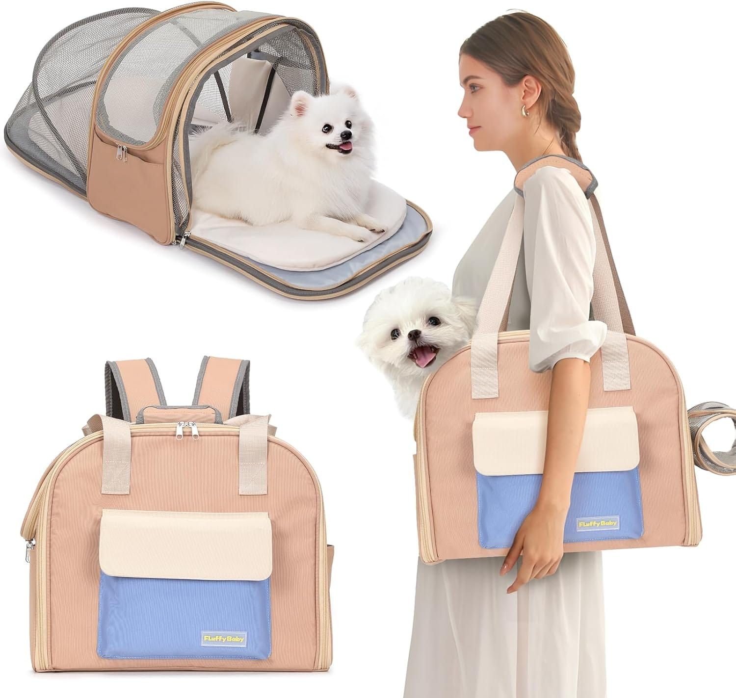 Expandable Pet Carrier Backpack, Cat Carrier Backpacks with Breathable Mesh for Cats Small Dogs Puppies Up to 25 Lbs Airline Approved Waterproof Travel Carrier with Safety Buckle for Hiking & Flights Expandable Pet Carrier Backpack, Cat Carrier Backpacks with Breathable Mesh for Cats Small Dogs Puppies Up to 25 Lbs Airline Approved Waterproof Travel Carrier with Safety Buckle for Hiking & Flights