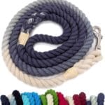 Sier 5ft Ombre Rope Dog Leash Braided Cotton Heavy Duty Strong Durable Multi-Colored (Steel Grey)