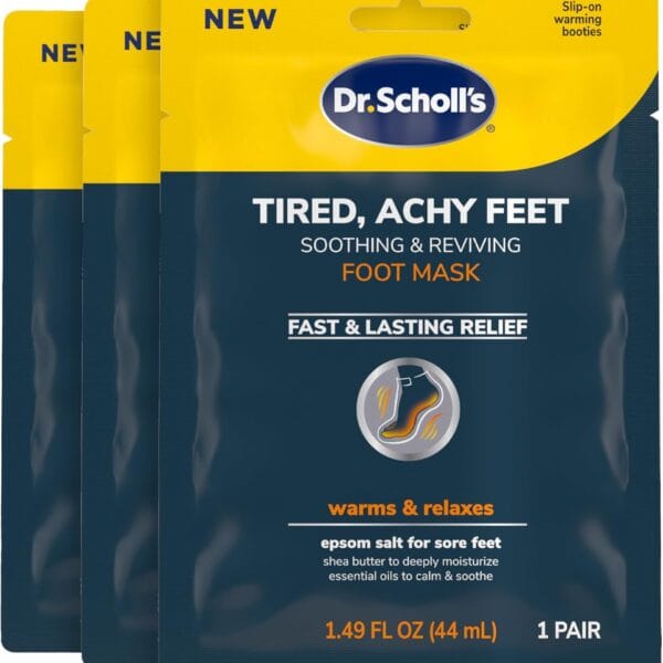 Dr. Scholl's Tired, Achy Feet Soothing & Reviving Foot Mask, 3 Pair, Warming Booties