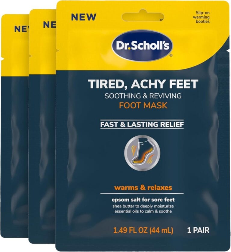 Dr. Scholl's Tired, Achy Feet Soothing & Reviving Foot Mask, 3 Pair, Warming Booties