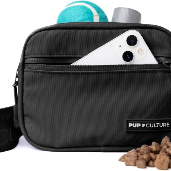 Pup Culture Dog Treat Pouch with Poop Bag Dispenser and Removable Treat Pouch | Cross Body Dog Walking Bag | The Perfect Puppy Training Tool and Even Better Gift