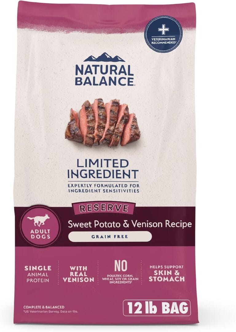 Natural Balance Limited Ingredient Adult Grain-Free Dry Dog Food, Reserve Sweet Potato & Venison Recipe, 12 Pound (Pack of 1)