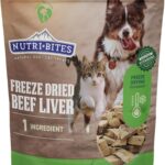 Nutri Bites Freeze Dried Beef Liver Dog & Cat Treats | Healthy Pet Training Treats or Food Topper | All Natural, Single Ingredient, High Protein | Premium Bulk Value Pack, 17.6 oz