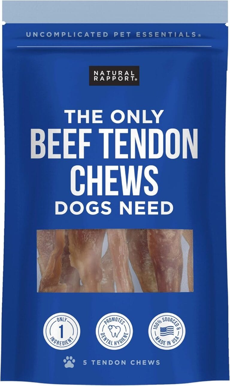 Natural Rapport Beef Tendon Dog Treats - The Only Beef Tendon Chews Dogs Need- All Natural Dog Treats for Small and Large Dogs (5 Chews)