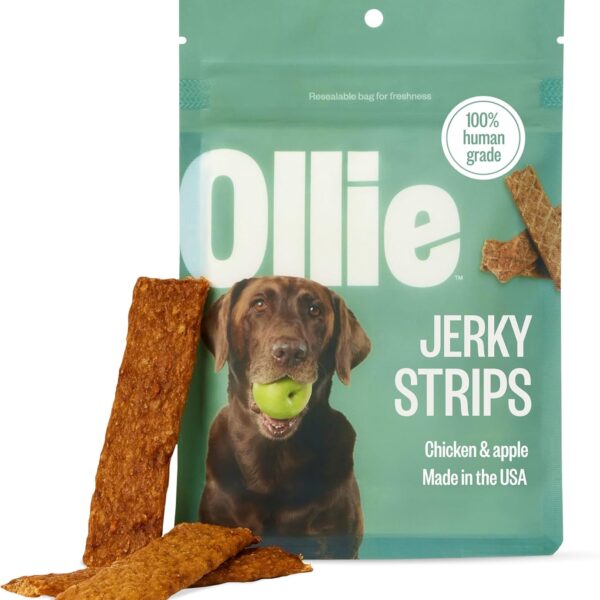 Ollie Chicken and Apple Jerky Dog Treats, 5 oz Pack of 1, All Natural, Healthy Snacks, Made with Real Meat, Human Grade, for Dogs