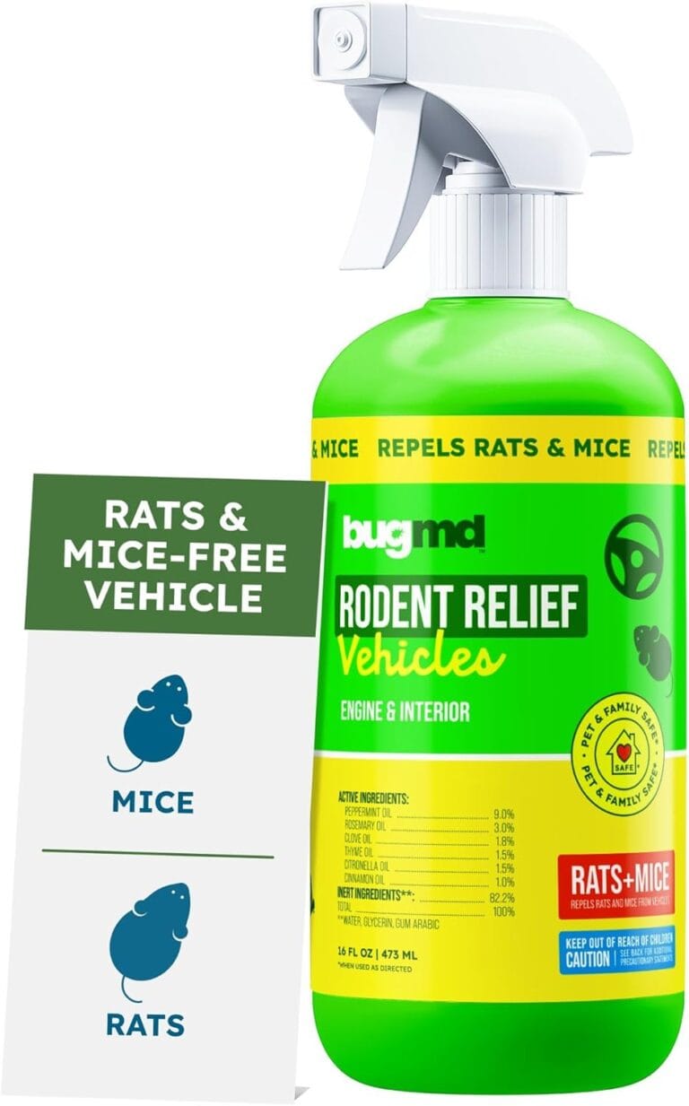 BugMD Rodent Repellent for Car Engines | Natural Peppermint Oil Spray to Repel Rats, Mice & Squirrels from Cars, RVs & Trucks