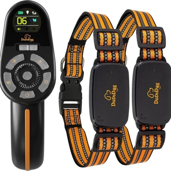 Adjustable Shock Levels Dog Training Collar with 9.8 FT Retractable Leash  Remote E-Collar for 2 Dogs, 3200 FT Range, Color Screen, Beep Vibration Static, IP67 Waterproof, USB-C Rechargeable