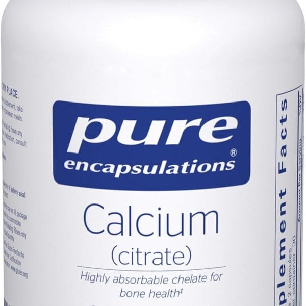 Pure Encapsulations Calcium (Citrate) - Supplement for Bone, Teeth, Colon, and Cardiovascular Health Support* - with Premium Calcium Citrate - 60 Capsules