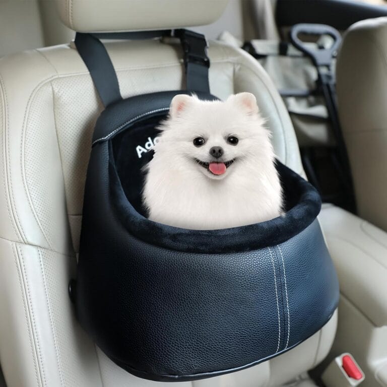 Dog Car Seat for Small Dogs, Luxury PU Leather Dog Booster Seat, Car Seats for Dogs, Can be Used as Pet Carrier Bag