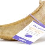 Icelandic+ Lamb Horn - Large - 7" Dog Chew, Long-Lasting Crunchy Treat, Medium & Large Dogs, Keratin, All-Natural, Pet Snack, Edible & Digestible