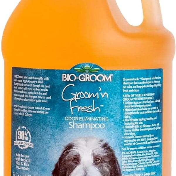 Bio-Groom Groom'n Fresh Dog Shampoo  Odor Eliminating, Dog Bathing Supplies, Puppy Wash, Cat & Dog Grooming Supplies, Cruelty-Free, Made in USA, Dog Products  1 Gallon