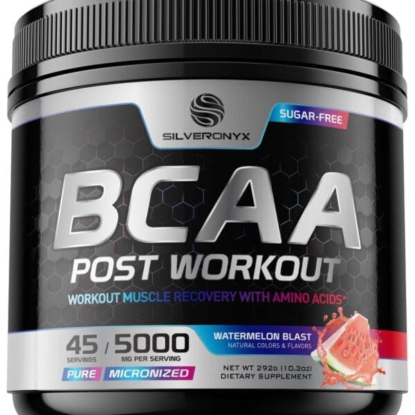 Muscle Recovery Drink Powder with BCAA, L-Glutamine & Amino Acids - Best Muscle Recovery Supplements for Post Workout - Sugar Free, Branched Chain Amino Acid Supplement for Women & Men - 45 Servings