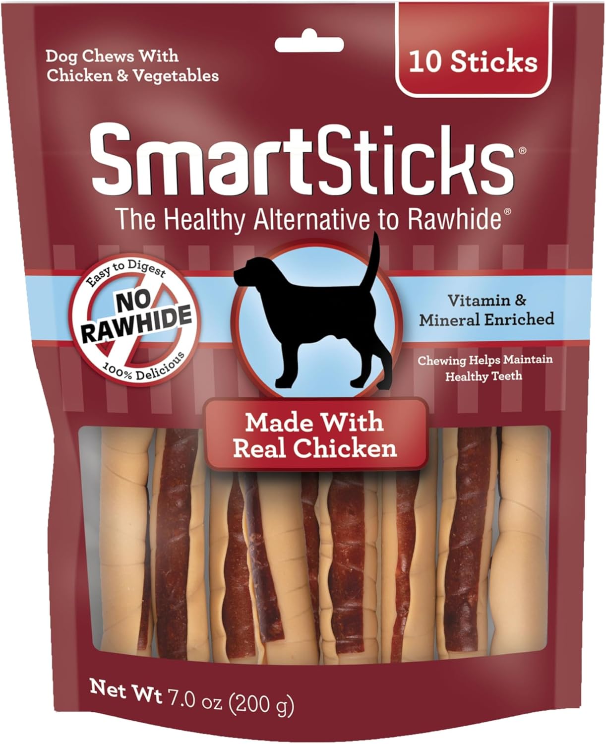 SmartBones SmartSticks, Treat Your Dog to a Rawhide-Free Chew Made With Real Chicken and Vegetables, 10 sticks SmartBones SmartSticks, Treat Your Dog to a Rawhide-Free Chew Made With Real Chicken and Vegetables, 10 sticks