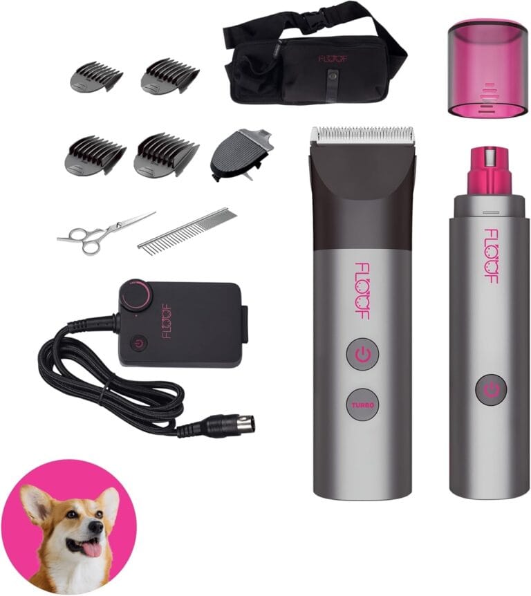 FLOOF Hair Trimmer Grooming Kit, Low Noise Dog Clippers & Nail Grinder, 20V Powershare Freedom, Portable Pet System (Battery & Charger Included)
