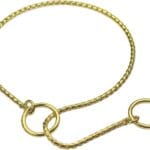 Choke Chain Collars for Dogs, Metal Slip Link Training Heavy Duty Dog Choker Collar Puppy Collars for Small Medium Large Dogs, Gold M
