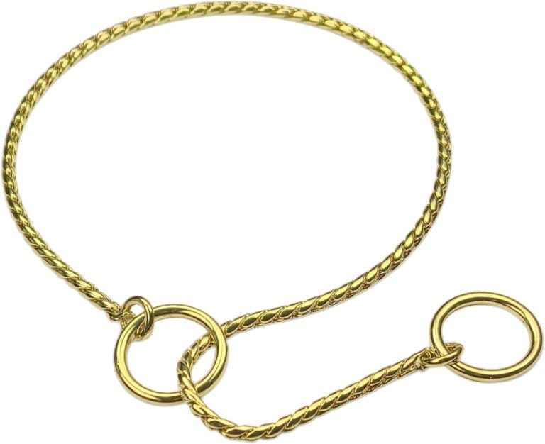 Choke Chain Collars for Dogs, Metal Slip Link Training Heavy Duty Dog Choker Collar Puppy Collars for Small Medium Large Dogs, Gold M