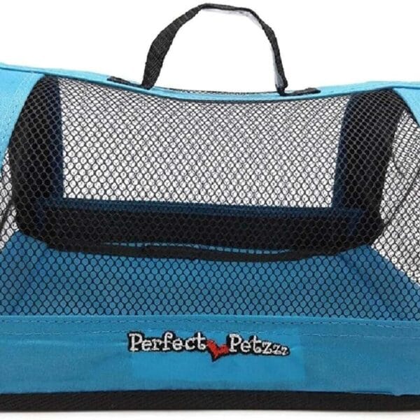 Pet Travel Bag for Originals & Minis, Small Pet Carrier w/Mesh & Nylon Lining, Dog Carrier for Medium Dogs, Versatile Kitten Carrier & Puppy Carrier, Easy to Clean, Blue - Perfect Petzzz