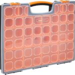Amazon Basics 19-Removable Compartment Organizer, Black, Orange, 16.5 x 13.2 x 2.4 inches (Pack of 8)