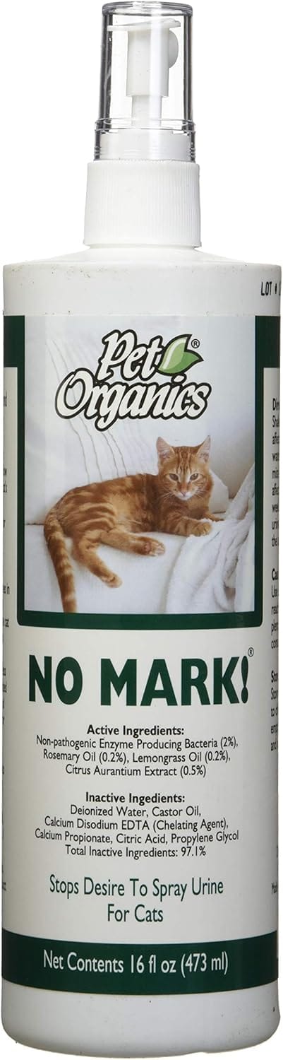 NaturVet Pet Organics No Mark Cat Spray  Helps Deter Cats from Urine Marking  for Indoor/Outdoor Use, Housetraining  Simulated Pheromones, Mist Sprayer  16 Fl. Oz.