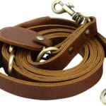 Jack&Chris Leather Dog Leash, Durable Dog Leashes for Large Dogs Heavy Duty with Comfortable Padded Handle for Small Medium Large Breed Puppies, Slip Leads for Dogs for Walking Running, Brown